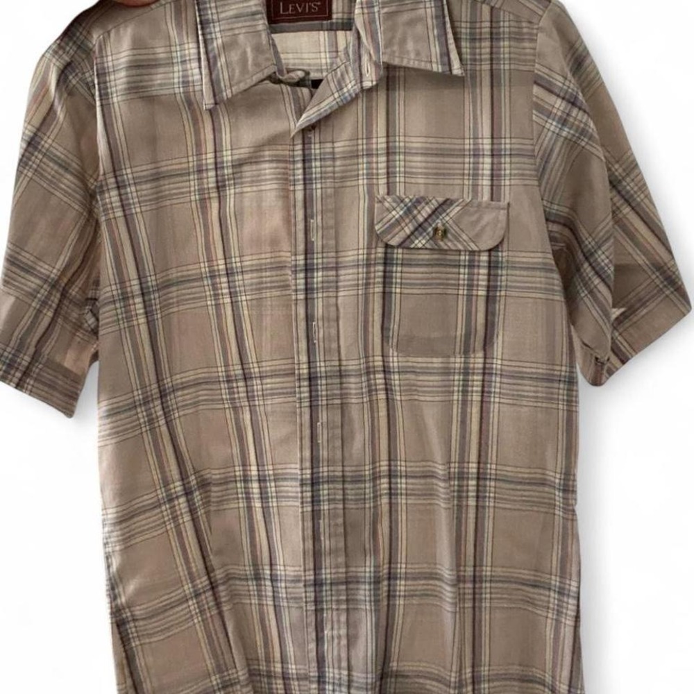 1984 Levis tartan plaid button down shirt
